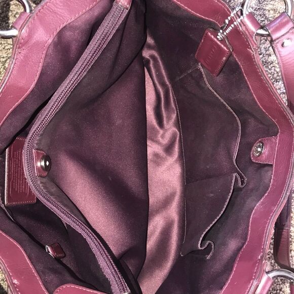 VTG,COACH SIGNATURE LUREX #F1382-F26246 BURGUNDY METALLIC COLOR WOMEN BAG #26246 - Picture 10 of 15